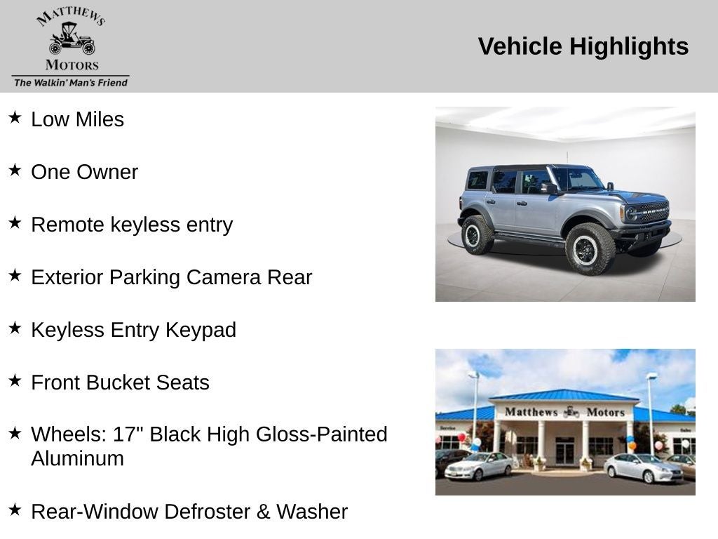 2022 Ford Bronco Badlands SASQUATCH PACKAGE w/ECOBOST V6