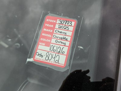 2025 Chevrolet Corvette Stingray 2LT