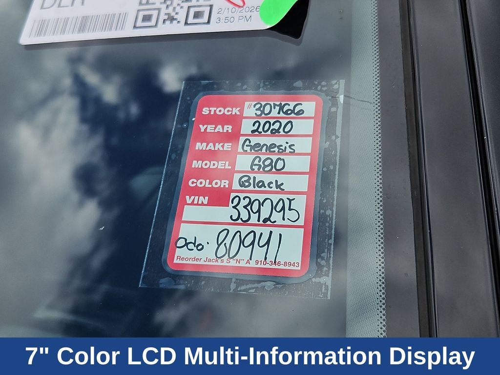 2020 Genesis G80 3.8 Ultimate w/Sport Package...1 Owner