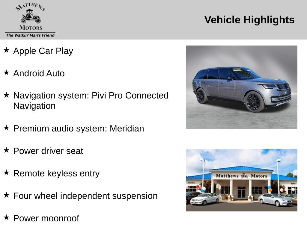 2023 Land Rover Range Rover SE LWB 7 Passenger