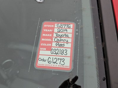 2019 Toyota Camry XSE V6