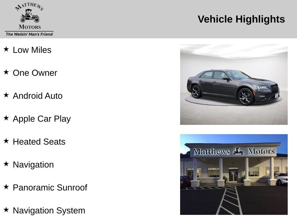 2023 Chrysler 300 S w/ Nav & Panoramic Sunroof