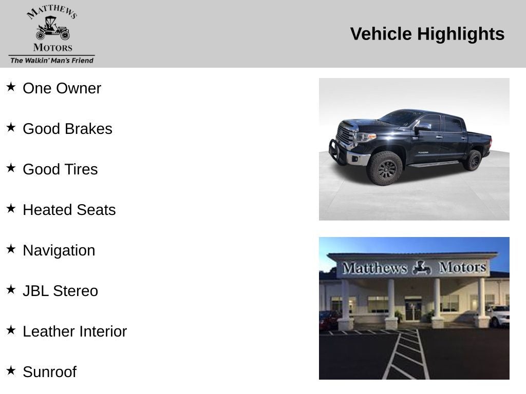 2018 Toyota Tundra Limited CrewMax 4x4 w/ Nav & Sunroof CrewMax